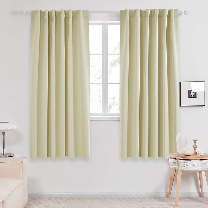Deconovo Blackout Curtains, Thermal Insulated, W52 x L63 2 Panels, Back Tab - Image 2