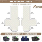 TAOCOCO 100% Waterproof Loveseat Recliner Cover, Non Slip Split Loveseat Covers - Image 5
