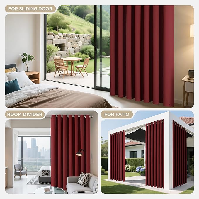 Joydeco Blackout Patio Sliding Door Curtains 96 Inches Long, Grommet Privacy - Image 8