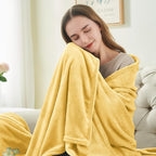 BEDELITE Fleece Blanket Cream Yellow Throw Blankets - Image 2