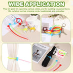 uxcell Silicone Cable Ties 20Pcs Reusable Zip Ties Light Brown