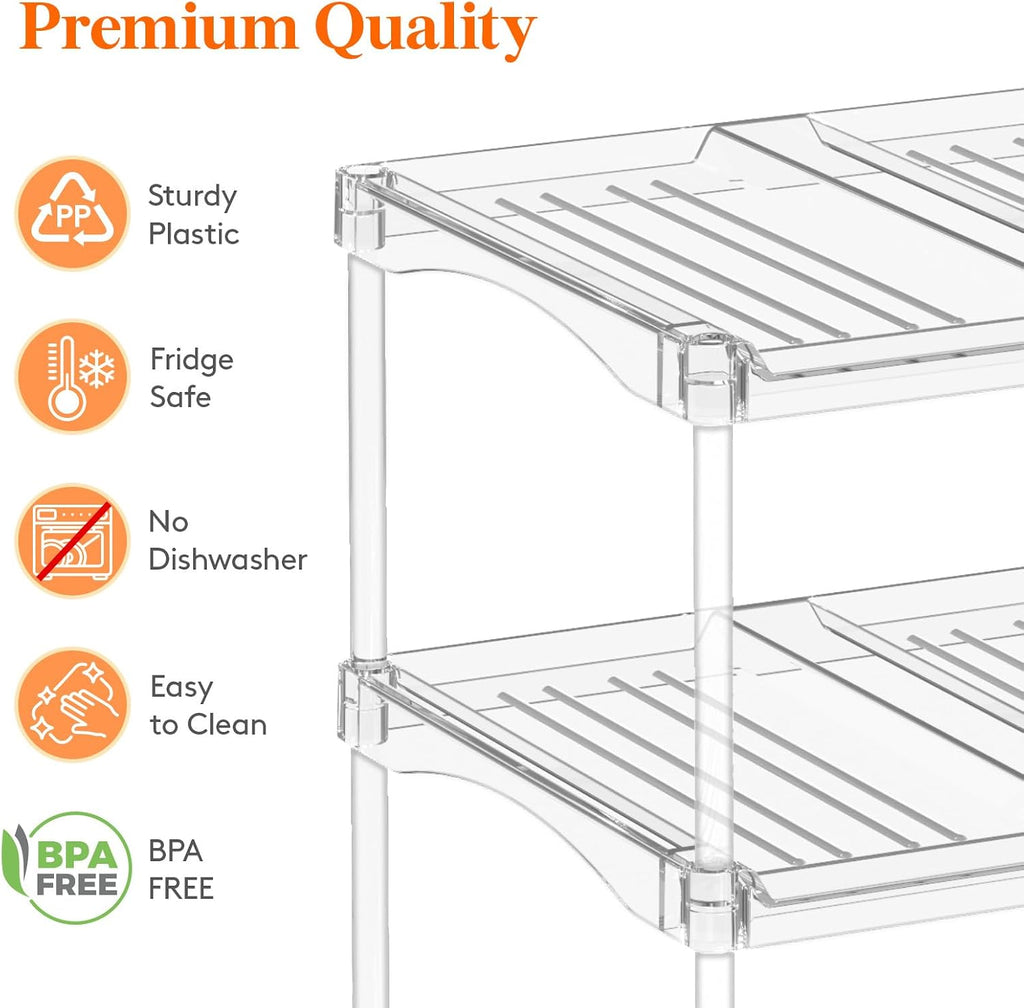Lifewit Stackable Water Bottle Organizer, Clear Tumbler Holder for Cabinet