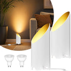 2 Pack Uplights Indoor,7W Ambient Lighting with 3000K GU10 Bulbs,Mood & Accent Lighting,House Warming Gifts New Home,Art Decor 5.9 FT Cords&Foot Switches