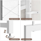 Yoobure White Dresser with Hanging Rack - Small Dresser for Bedroom with 4 Drawers, 44'H Chest of Drawers, Reversible Kids Dressers with Storage Shelf, Closet Dressers, Dorm Essentials, Sturdy Frame