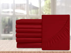 Elegant Comfort 6-Pack Fitted Bottom Sheets 1500 Thread Count Premium Hotel Quality, Deep Pocket, Wrinkle-Free, Stain and Fade Resistant, 6PACK Fitted Sheet, Cal King, Burgundy