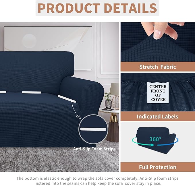 Easy-Going 100% Waterproof Oversized Loveseat Couch Cover, Dual Waterproof Sofa - Image 4