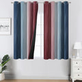 Estelar Textiler Navy Blue and Burgundy Red Ombre Blackout Curtains 45 Inches by ESTELARTEXTILER