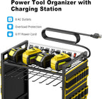 Power Tool Organizer Cart with Charging Station, 6 FT Cord, Yellow