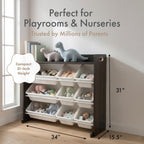 Humble Crew Kids Toy Organizer with Display Shelf, 9 Bins, 3 Tier Storage
