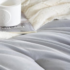 weigelia Light Grey Comforter Set Full, All Season Lightweight Bedding Set