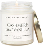 Sweet Water Decor Cashmere & Vanilla Candle, 9oz Clear Glass Jar