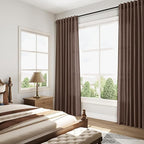 Cappuccino Linen Curtains for Living Room 105 Inches Long Light Filtering Semi - Image 6