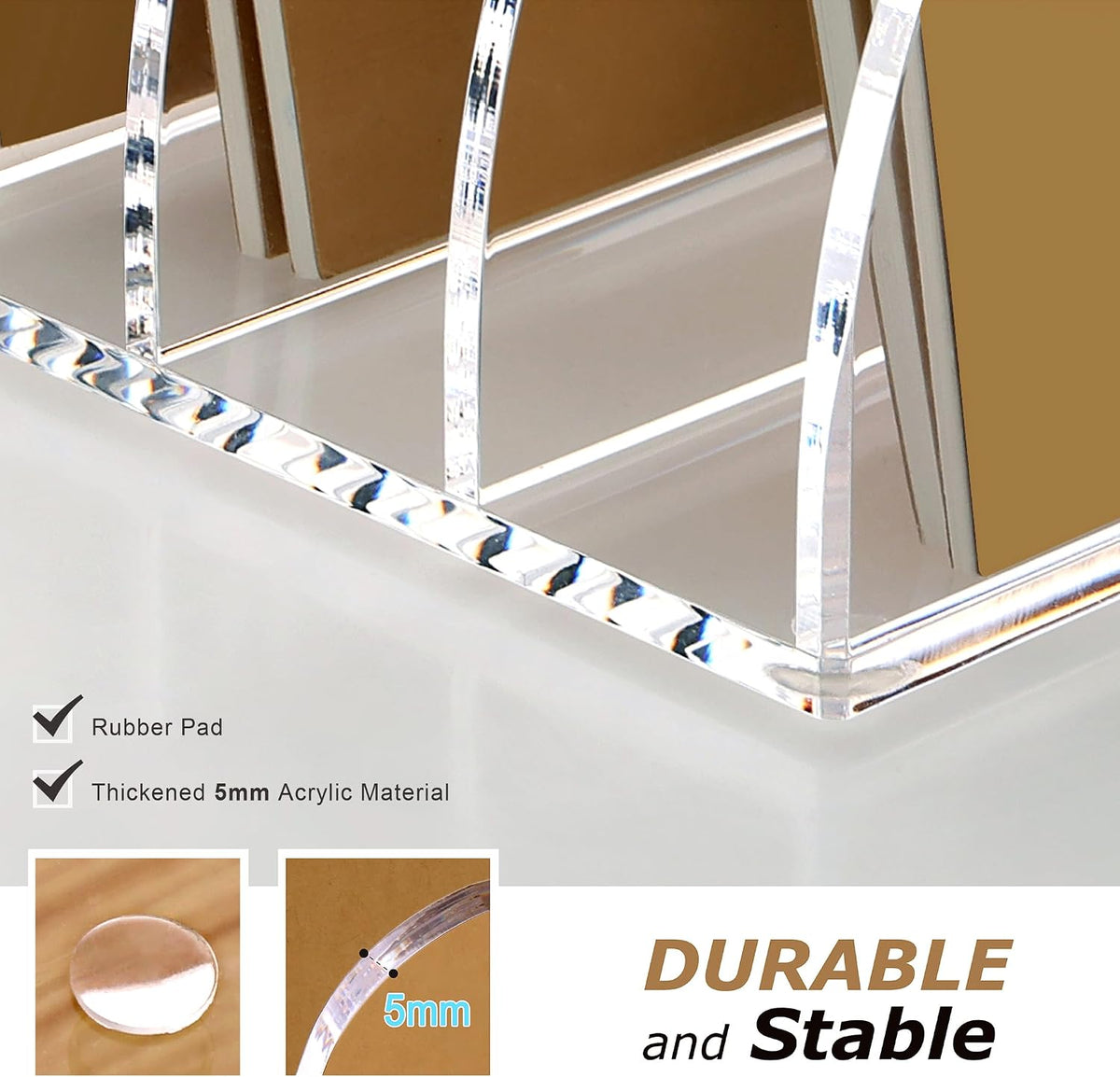 SANRUI Acrylic Desk File Organizer, Clear Magazine File Holder 4 Slot