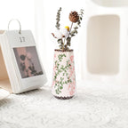 Ceramic Vase, GUKJOB Small Cute Flower Vase for Pampas Grass, Home, Living Room, Dining Table, Farmhouse, Office Decor, Bedroom, Table, and Kitchen Shelf (Green & Pink-A)