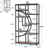 Tribesigns Industrial Bookshelf Bookcase with 9 Open Shelf (Rustic Brown)