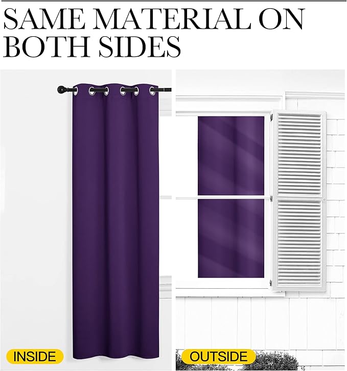 NICETOWN Purple Kitchen Blackout Curtains, Home Decoration Thermal Insulated - Image 6
