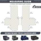 TAOCOCO 100% Waterproof Recliner Loveseat Covers 2 Seater, Split Loveseat Covers - Image 4