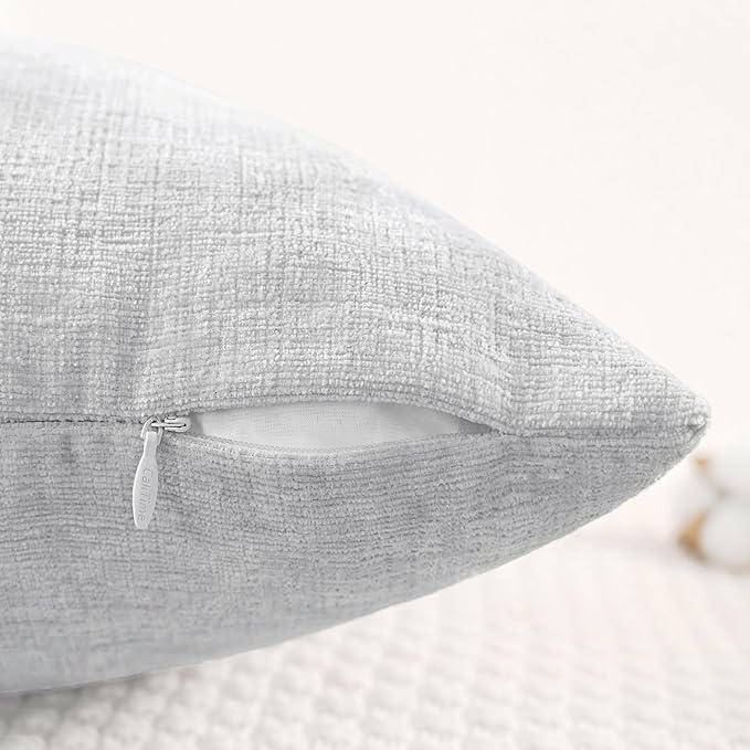 CaliTime Throw Pillow Covers Decorative 22 X 22 Inches Pack of 2 Cozy Chenille - Image 3
