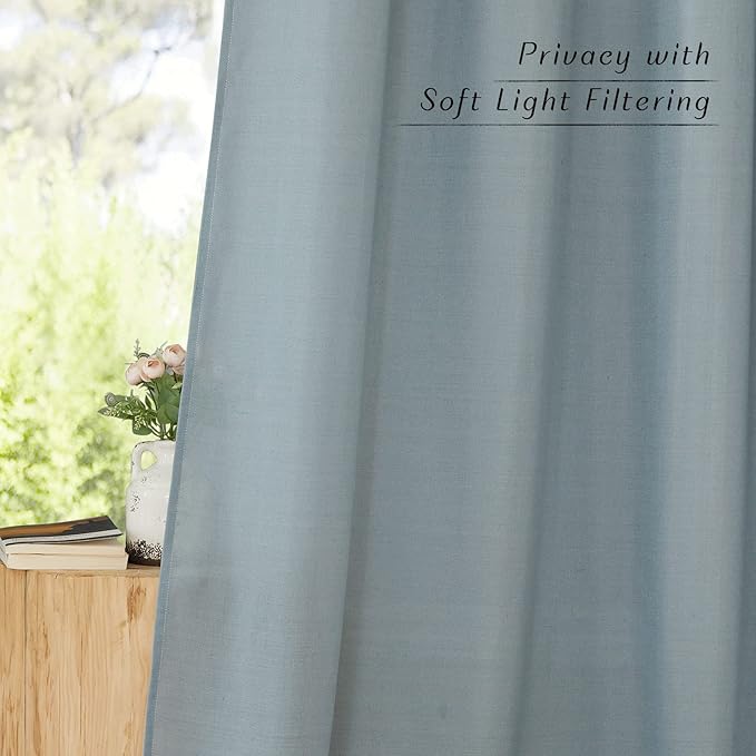 NICETOWN Rustic Linen 144 inch Long Curtains - Image 8