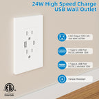 in Wall Cable Management Kit,Recessed Outlet Box for Wall Mount TV,Recessed Power Box with AC/USB-C/USB-A Ports & 9.8ft Extender for Unreachable Outlets,Hide TV Cords & Cables