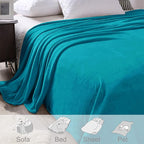 Exclusivo Mezcla Fleece Teal Throw Blanket - Image 4