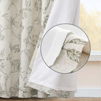 jinchan Floral Curtains Lined Linen Blend Curtain - Image 4