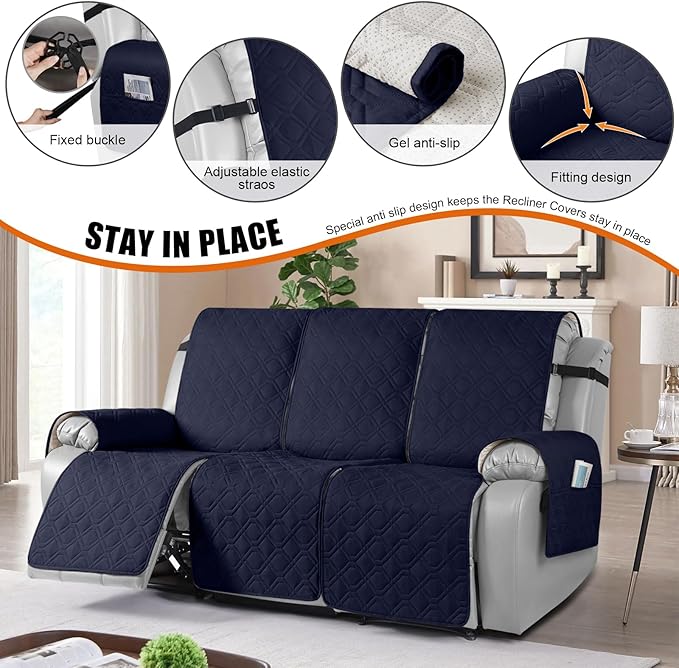 VANSOFY Waterproof Recliner Couch Covers, Sofa Covers 1-Piece Washable - Image 2