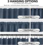 Deconovo Blackout Curtains, Thermal Insulated, W52 x L63 2 Panels, Back Tab - Image 2