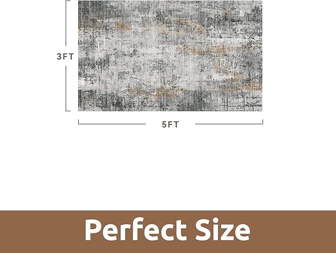 3 x 5 Rug Small Non Slip Area Rug Ultra Soft Machine Washable Low Pile Modern - Image 2