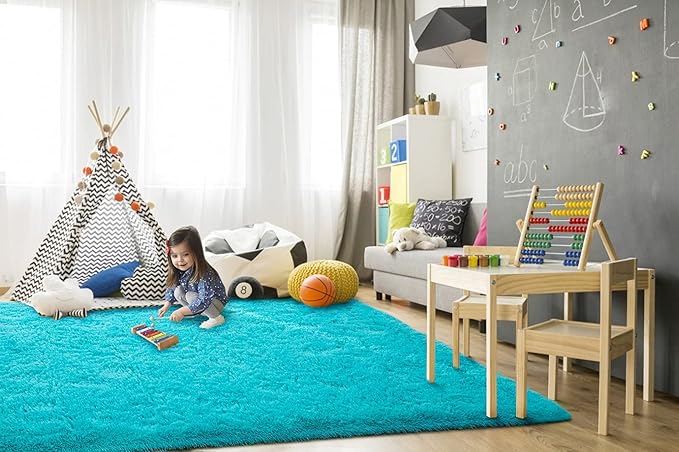 TWINNIS Super Soft Shaggy Rugs Fluffy Carpets, 4x5.9 Feet, Indoor Modern Plush - Image 4