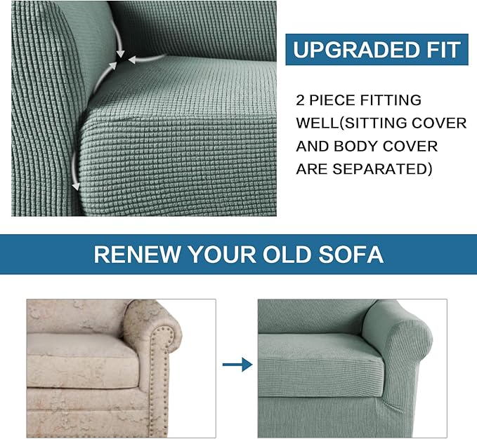H.VERSAILTEX 2-Piece Spandex Stretch Sofa Slipcover - Image 7