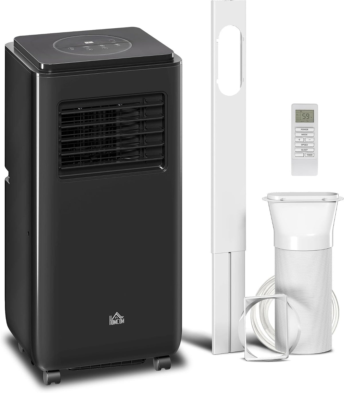 HOMCOM 8000 BTU Portable Air Conditioner 5-in-1 for Rooms 345 Sq. Ft. Black