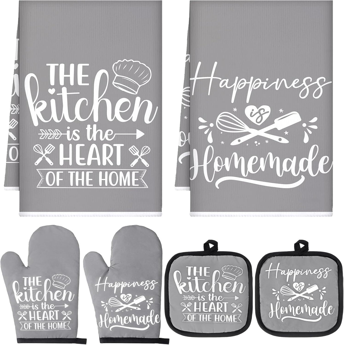 Sratte 6 Pcs Kitchen Decor Accessories Set, Kitchen, Gray
