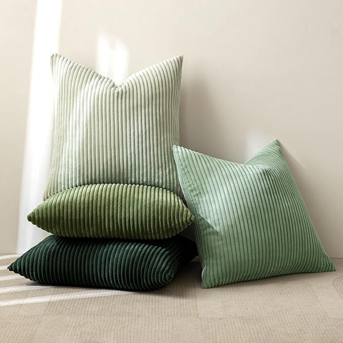 MIULEE Boho Farmhouse Sage Green Throw Pillow Covers 16x16 Inch Set of 4 - Image 5