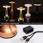 O'Bright Dome Cordless Rechargeable LED Mushroom Table Lamp, Rose Gold
