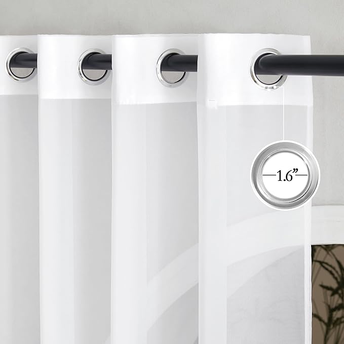 NICETOWN Voile White Sheer Curtains 84 inches Long - Image 2