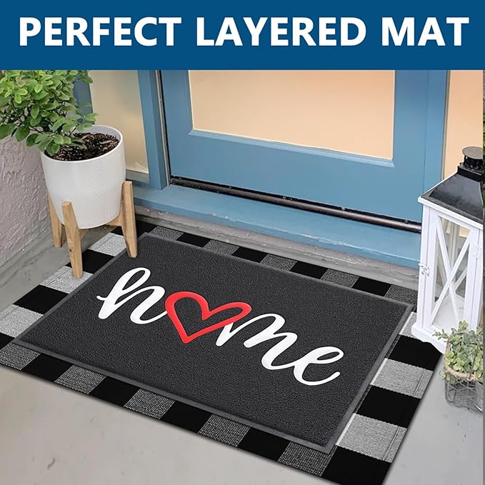 EARTHALL Door Mat Outside Inside Home Doormat, Durable Floor Mat Non Slip Mat - Image 3