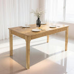 31.5" Solid Wood Dining Room Table,Rectangular Kitchen Real Wooden Table