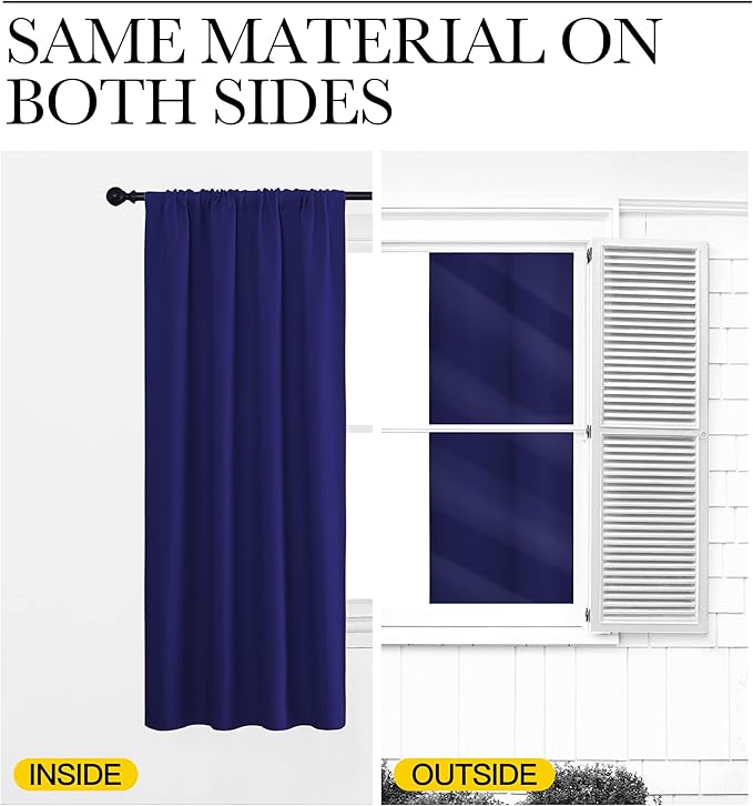 NICETOWN Kitchen Curtains, Short Blackout Drapes, 34 in x 45 in, Thermal - Image 5
