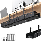 Under Desk Cable Management Tray, Expandable 25.5"- 42.5" Cable Organizer