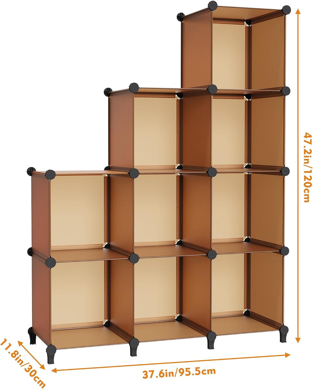 HOMIDEC Closet Organizers and Storage, 9 Cube Storage Organizer, Brown