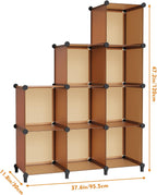 HOMIDEC Closet Organizers and Storage, 9 Cube Storage Organizer, Brown