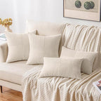 MIULEE Beige Decorative Throw Pillow Covers 22x22 Inch - Image 4