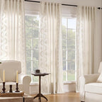 jinchan Belrose Lined Linen Blend Curtains Boho Floral Curtains - Image 2