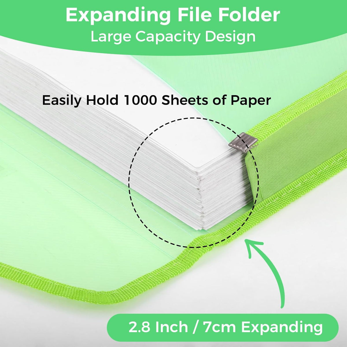 Plastic Expanding File Folder, Transparent Colorful File Folder Organizer