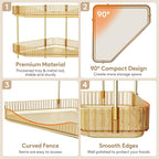 Lifewit 2 Tier Corner Bathroom Counter Organizers and Storage, Golden