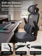 Ergonomic Office Desk Chair, Adjustable Dual Lumbar Support & Thick Seat