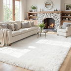 5x8 Area Rugs for Living Room: Soft Fluffy Shag White Rugs for Bedroom by CarpetAddColortoYourLife