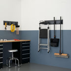 TRINITY 9Pc Heavy Duty Wall Track Storage Kit, 2 PVC 28" Panels, 7 Hooks