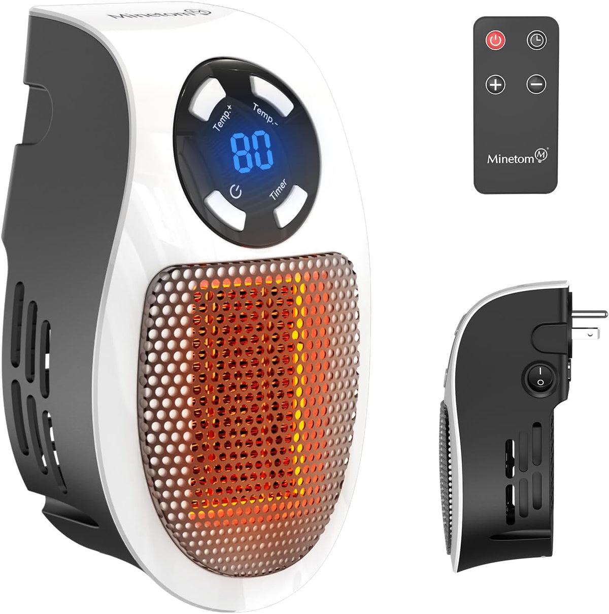 Portable Electric Space Heater 450W, Ceramic Room Heater with Tip-over and Overheat Protection, Fast Heating for Indoor Office Home, ETL Certified